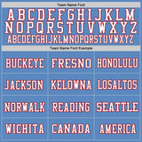 Custom Light Blue Red-White Mesh Authentic Football Jersey