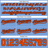 Custom Light Blue Orange-Black Authentic Throwback Basketball Shorts