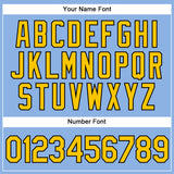 Custom Light Blue Yellow Pinstripe Black Authentic Baseball Jersey