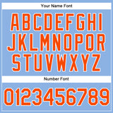 Custom Light Blue Orange Pinstripe White Authentic Baseball Jersey
