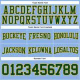Custom Stitched Light Blue Green-Gold Football Pullover Sweatshirt Hoodie