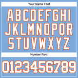 Custom Light Blue White-Orange Authentic Baseball Jersey