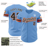 Custom Light Blue Black-Orange Authentic Baseball Jersey