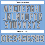 Custom Light Blue Gray-Steel Gray Authentic Baseball Jersey