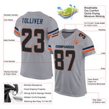 Custom Light Gray Black-Powder Blue Mesh Authentic Football Jersey