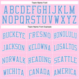 Custom Light Pink Light Blue-White Authentic Throwback Basketball Jersey
