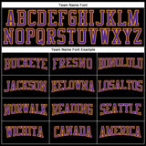 Custom Black Purple-Gold Long Sleeve Performance T-Shirt