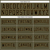 Custom Olive Black-Old Gold Long Sleeve Performance Salute To Service T-Shirt