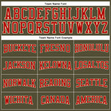 Custom Olive Red-Cream Long Sleeve Performance Salute To Service T-Shirt