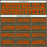 Custom Olive Red-Gold Long Sleeve Performance Salute To Service T-Shirt