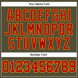 Custom Olive Red-Gold Long Sleeve Performance Salute To Service T-Shirt