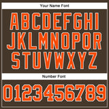 Custom Brown Orange-White Long Sleeve Performance T-Shirt