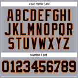 Custom Gray Black Orange-Old Gold Long Sleeve Performance T-Shirt
