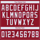 Custom Maroon White Round Neck Basketball Jersey