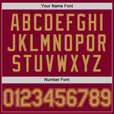 Custom Maroon Old Gold-Black Authentic Throwback Baseball Jersey