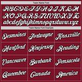 Custom Maroon White-Black Authentic Throwback Basketball Jersey