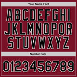 Custom Maroon Black-White Authentic Throwback Basketball Jersey