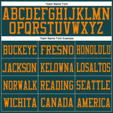 Custom Midnight Green Bay Orange Mesh Authentic Football Jersey