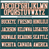 Custom Midnight Green White-Orange Mesh Authentic Football Jersey