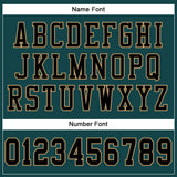 Custom Midnight Green Black-Old Gold Mesh Authentic Football Jersey