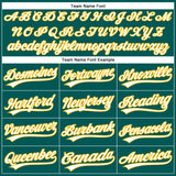 Custom Midnight Green White-Gold Authentic Baseball Jersey