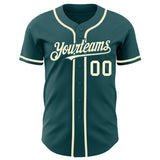 Custom Midnight Green Cream Authentic Baseball Jersey