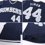 Custom Navy Gray-White Authentic Baseball Jersey