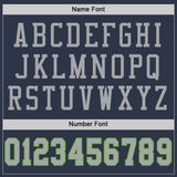 Custom Navy Gray-Neon Green Mesh Authentic Throwback Football Jersey
