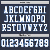 Custom Navy White-Light Blue Mesh Authentic Throwback Football Jersey