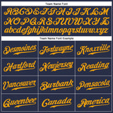 Custom Navy Gold Authentic Sleeveless Baseball Jersey