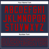 Custom Navy Navy-Red Authentic Sleeveless Baseball Jersey