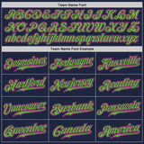 Custom Navy Pink-Neon Green Authentic Baseball Jersey