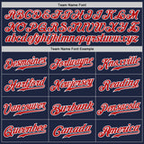 Custom Navy Red Pinstripe Red-White Authentic Baseball Jersey