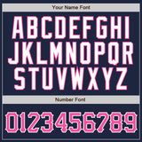 Custom Navy White Pinstripe Pink-White Authentic Baseball Jersey