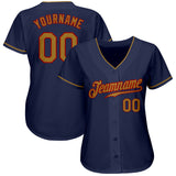 Custom Navy Old Gold-Red Authentic Baseball Jersey