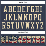 Custom Navy Vintage USA Flag-Cream Mesh Authentic Football Jersey