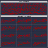 Custom Navy Navy-Red Performance T-Shirt