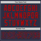 Custom Navy Navy-Red Performance T-Shirt