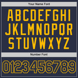 Custom Navy Navy-Gold Performance T-Shirt