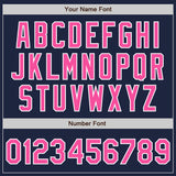 Custom Navy Pink-White Authentic Baseball Jersey
