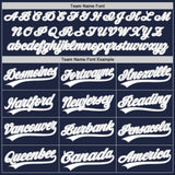 Custom Navy White Pinstripe White-Gray Authentic Baseball Jersey