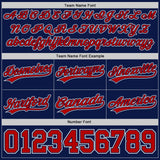 Custom Navy Red-White Authentic Throwback Basketball Shorts