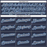 Custom Navy Powder Blue-White Performance T-Shirt
