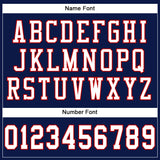 Custom Navy White-Red Mesh Authentic Football Jersey