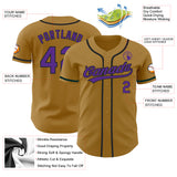 Custom Old Gold Purple-Black Authentic Baseball Jersey