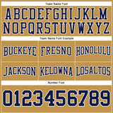 Custom Stitched Old Gold Navy-White Football Pullover Sweatshirt Hoodie