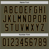 Custom Olive Black-Old Gold Salute To Service Hockey Jersey
