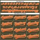 Custom Olive City Cream Pinstripe Orange Authentic Salute To Service Baseball Jersey