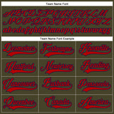 Custom Olive Red-Navy Salute To Service Hockey Lace Neck Jersey