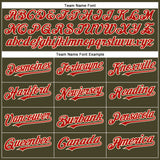 Custom Olive Red-Cream Authentic Salute To Service Baseball Jersey